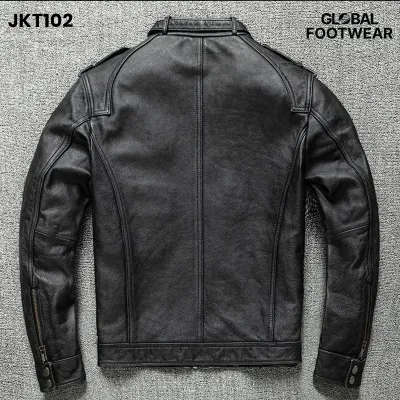 Ameikaji vintage first layer pure cowhide leather men's jacket